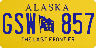 AK license plate GSW857