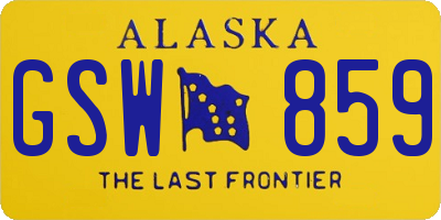 AK license plate GSW859