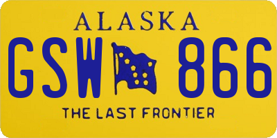 AK license plate GSW866
