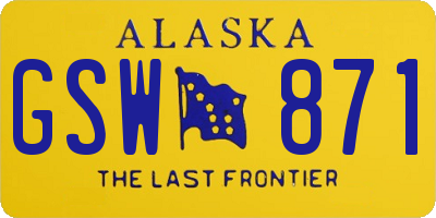 AK license plate GSW871