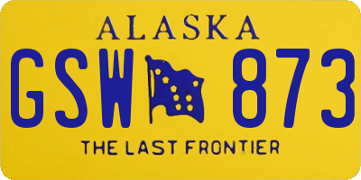 AK license plate GSW873