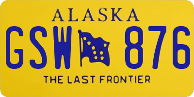 AK license plate GSW876