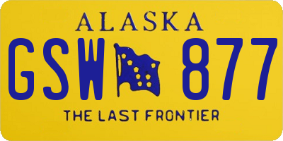 AK license plate GSW877