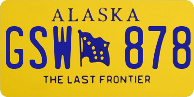 AK license plate GSW878