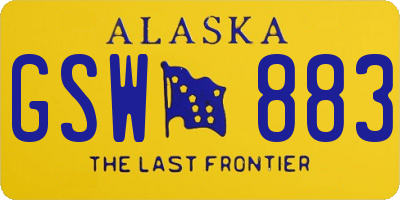 AK license plate GSW883