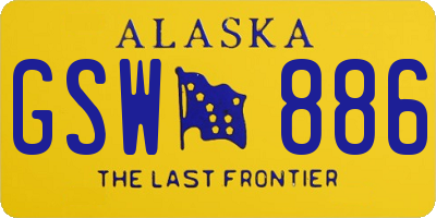 AK license plate GSW886