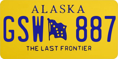 AK license plate GSW887