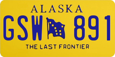 AK license plate GSW891