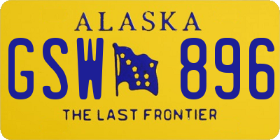 AK license plate GSW896