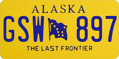 AK license plate GSW897