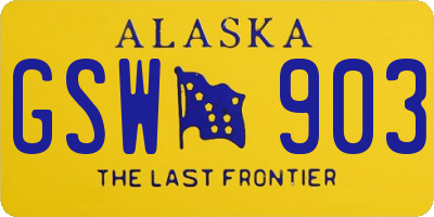 AK license plate GSW903