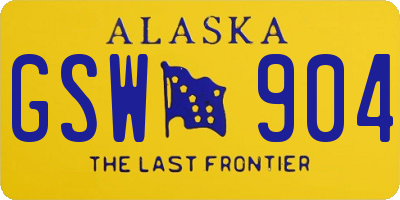 AK license plate GSW904