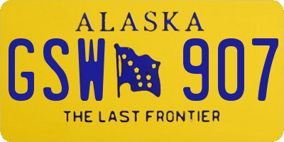 AK license plate GSW907