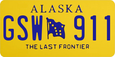 AK license plate GSW911