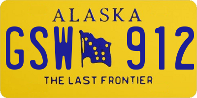 AK license plate GSW912