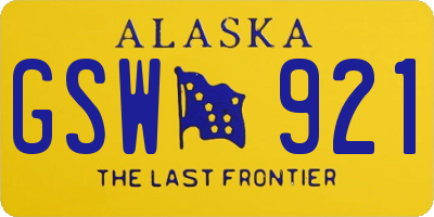 AK license plate GSW921