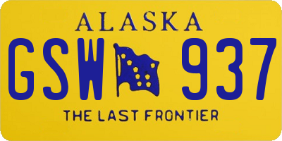 AK license plate GSW937