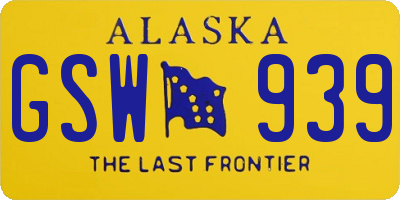 AK license plate GSW939
