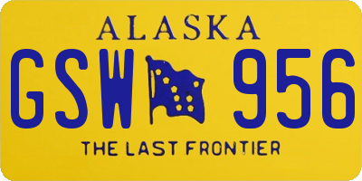 AK license plate GSW956