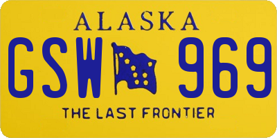 AK license plate GSW969