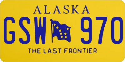 AK license plate GSW970