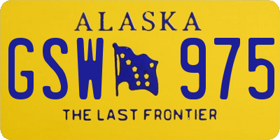 AK license plate GSW975