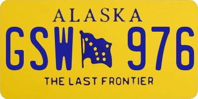 AK license plate GSW976