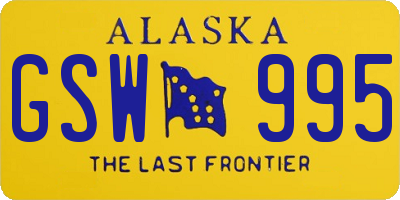 AK license plate GSW995