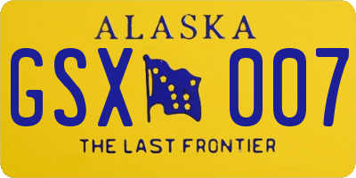 AK license plate GSX007