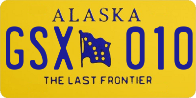 AK license plate GSX010