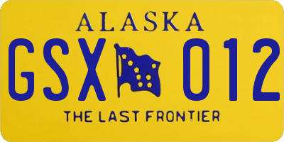 AK license plate GSX012