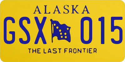 AK license plate GSX015