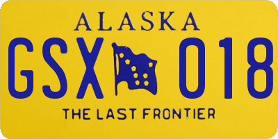AK license plate GSX018