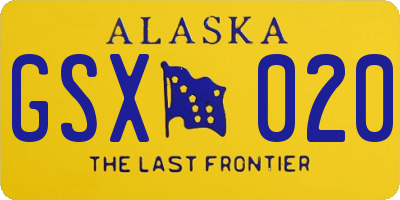 AK license plate GSX020