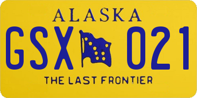 AK license plate GSX021