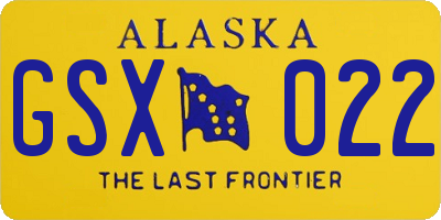 AK license plate GSX022