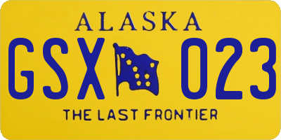 AK license plate GSX023