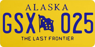 AK license plate GSX025