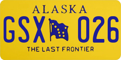 AK license plate GSX026