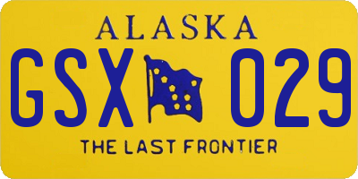 AK license plate GSX029
