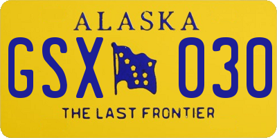 AK license plate GSX030