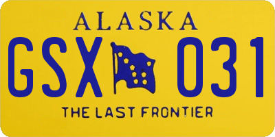 AK license plate GSX031