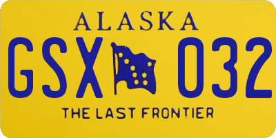 AK license plate GSX032