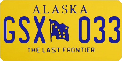 AK license plate GSX033