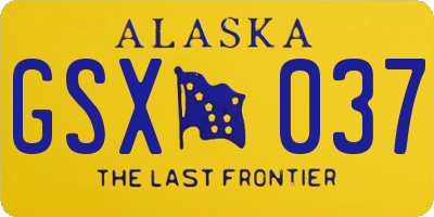 AK license plate GSX037