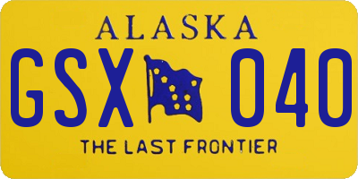AK license plate GSX040