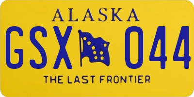 AK license plate GSX044