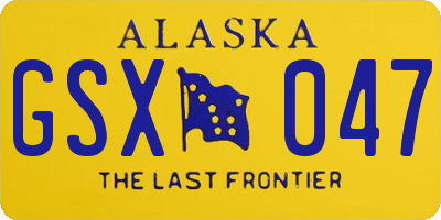 AK license plate GSX047