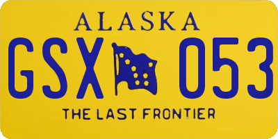 AK license plate GSX053