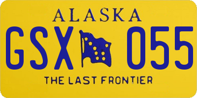 AK license plate GSX055